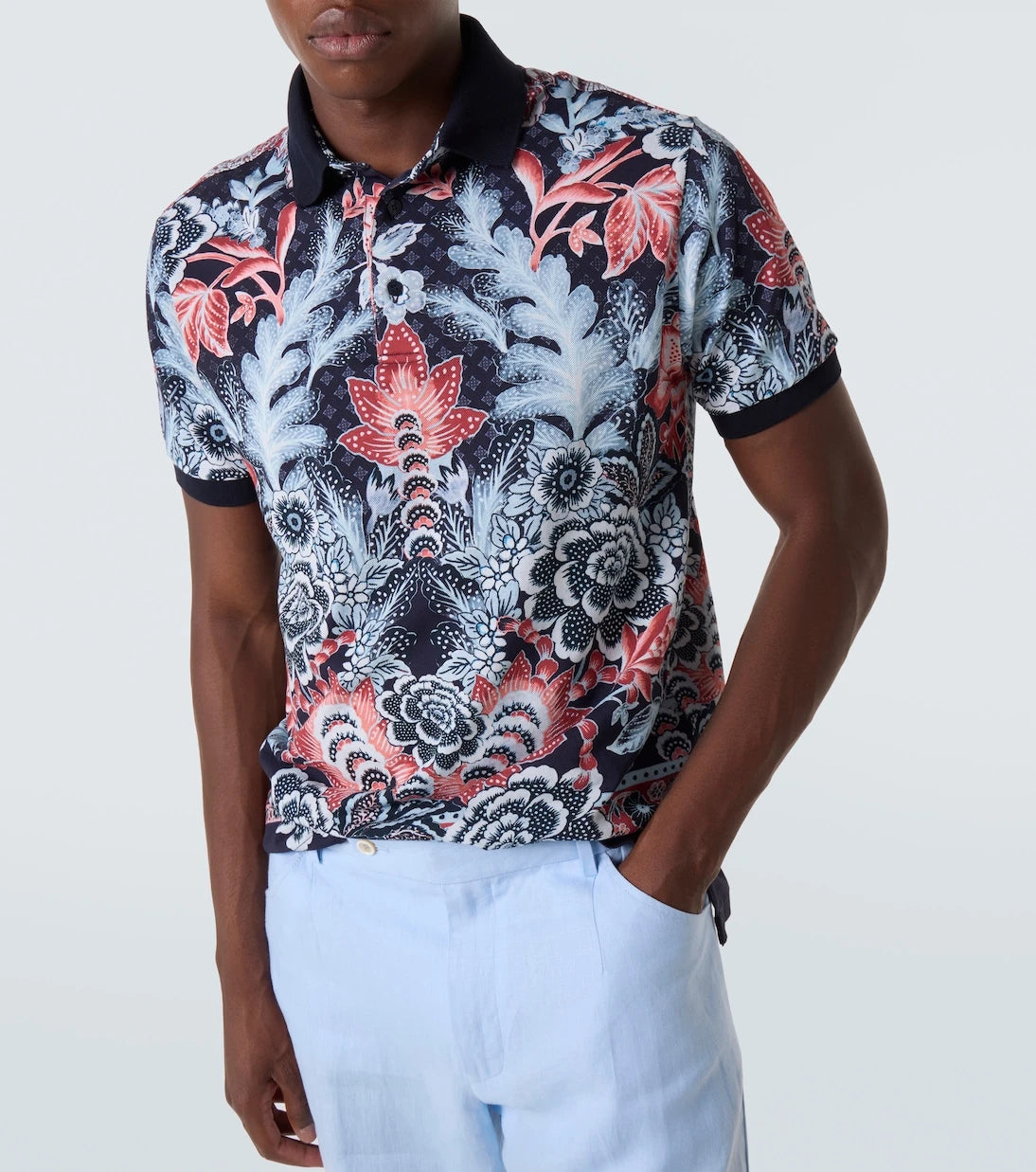 Etro - Paisley cotton piqué polo shirt
