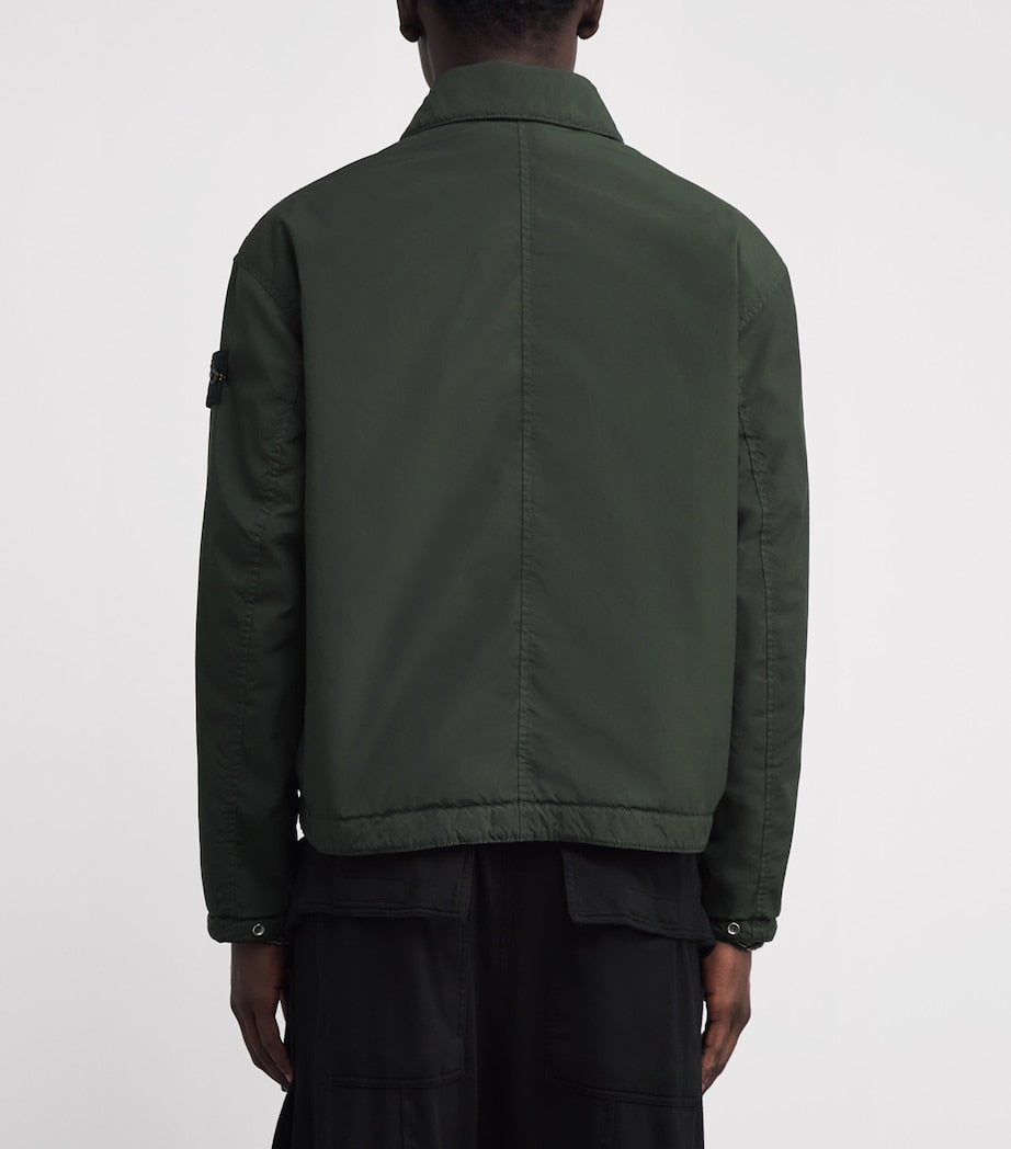 Stone Island Green Canvas Waterproof Compass Jacket