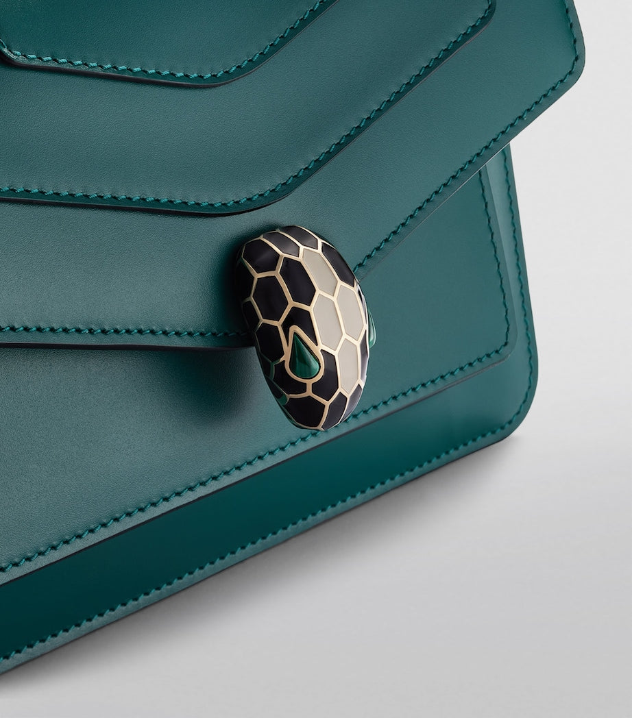 Bvlgari Green Leather Serpenti Forever East-West Shoulder Bag
