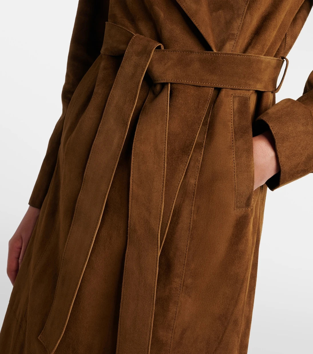 Nour Hammour - Winona belted suede wrap coat