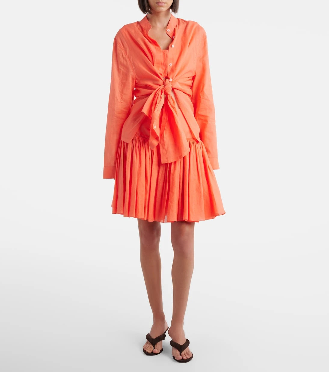 Alaïa - Layered cotton and linen shirt