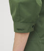 Green Cotton Poplin Mini Shirt Dress