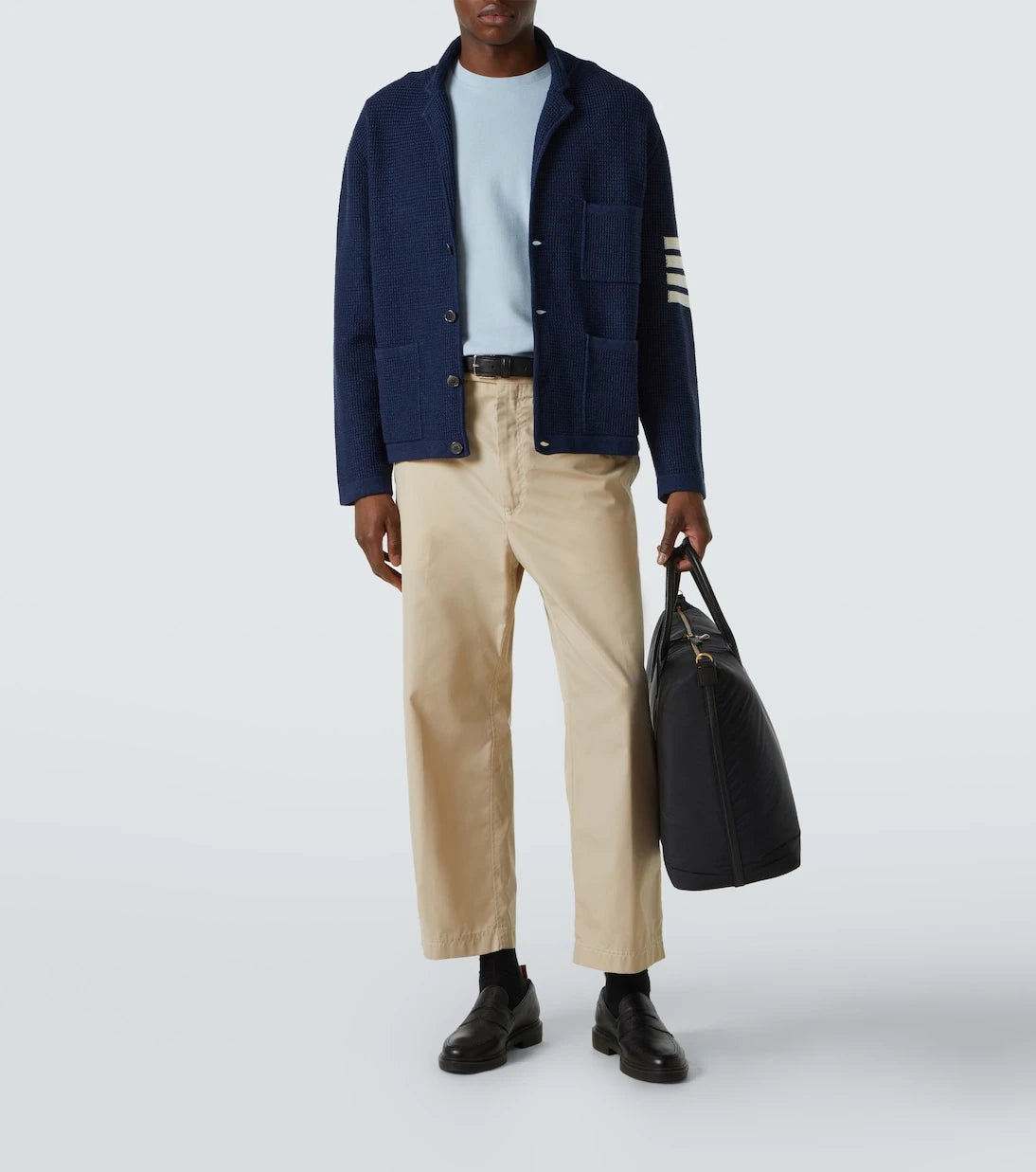 Thom Browne - قميص بولو من قطن البيكيه بشريط 4-Bar