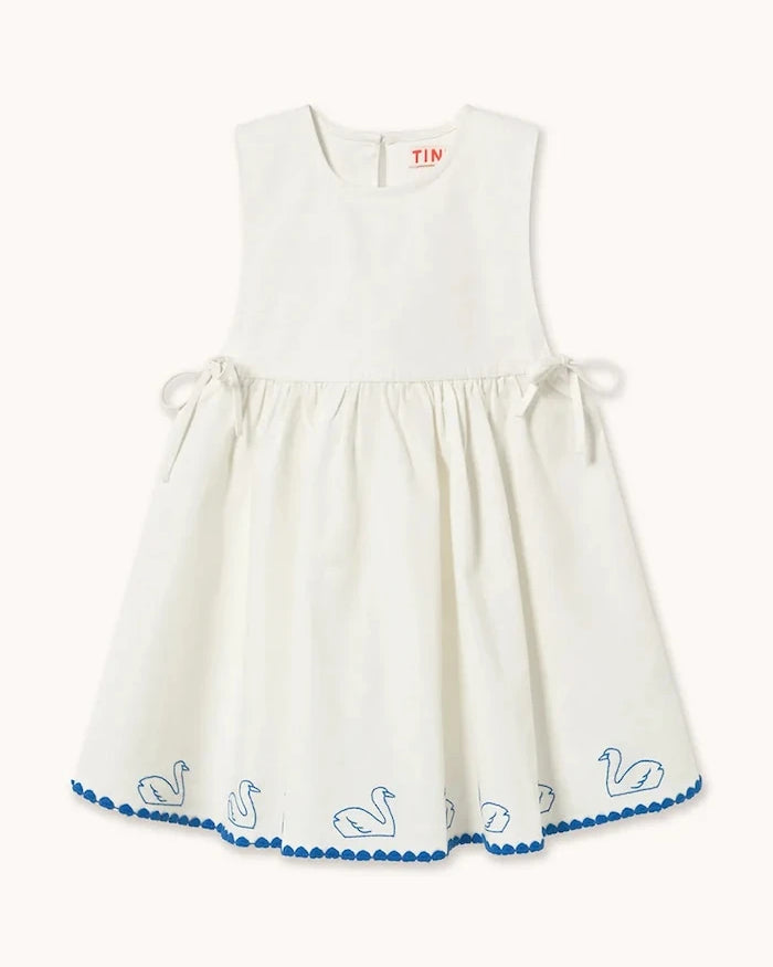 Tinycottons SWANS BOWS DRESS Çocuk Keten Elbise
