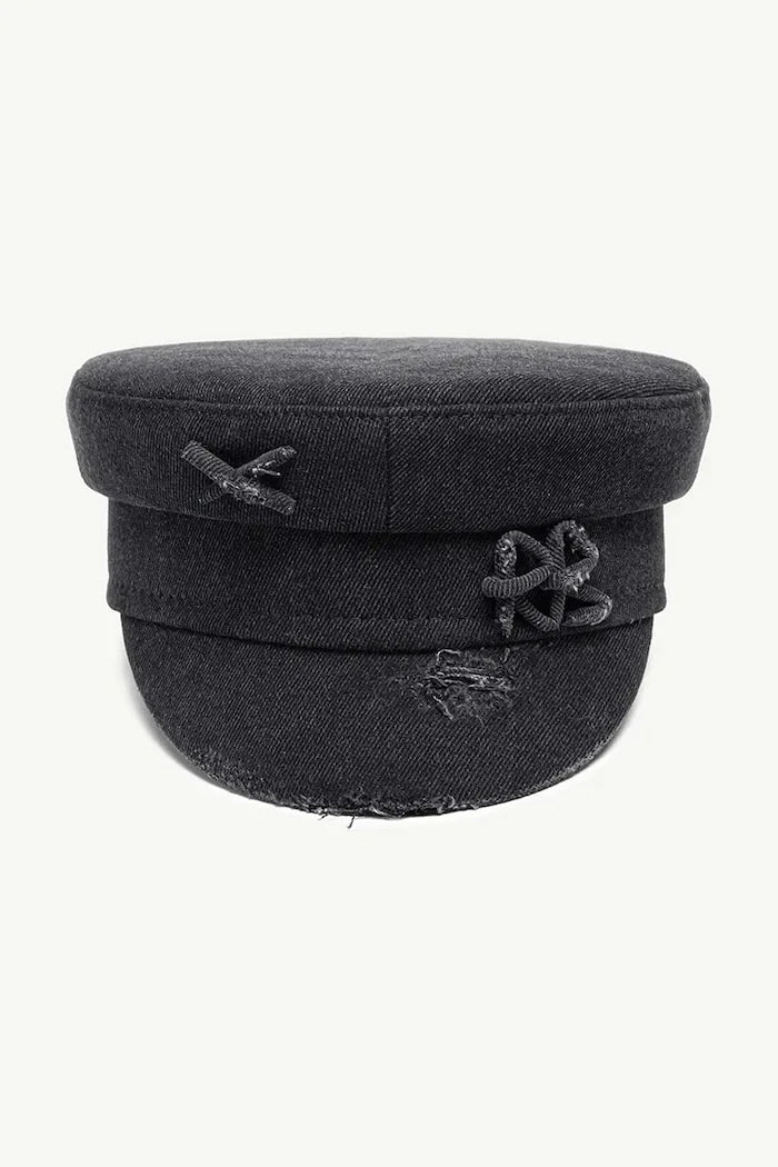 RUSLAN BAGINSKIY шапка дамска от деним Ruslan Baginskiy Distressed Denim Baker Boy Cap