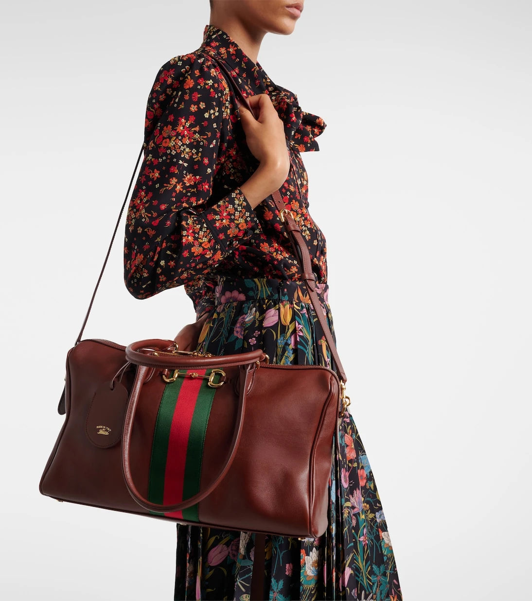 Gucci - Borsetto Large leather bowling bag