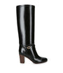 Valentino Garavani Black Leather Pattie Knee-High Boots 75
