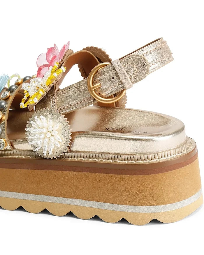 Kurt Geiger London Octavia Sling Flatform Kadın Deri Platform Sandalet