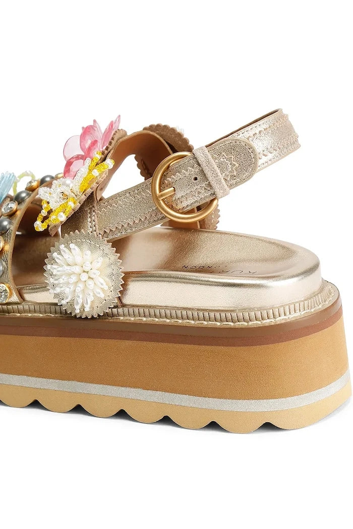 Kurt Geiger London Octavia Sling Flatform Kadın Deri Platform Sandalet