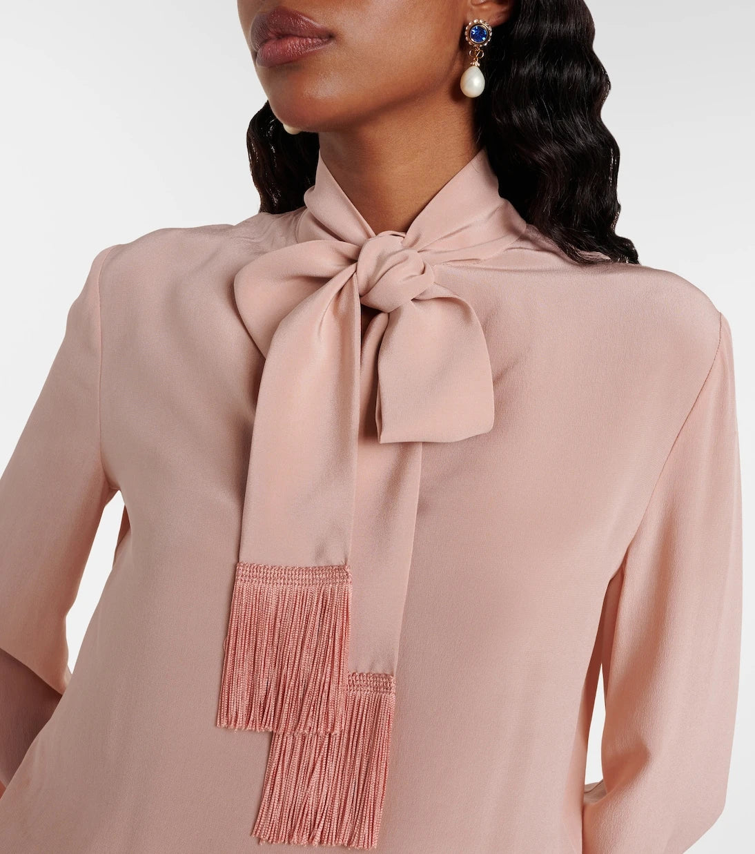 Valentino - Bow-detail silk crêpe blouse