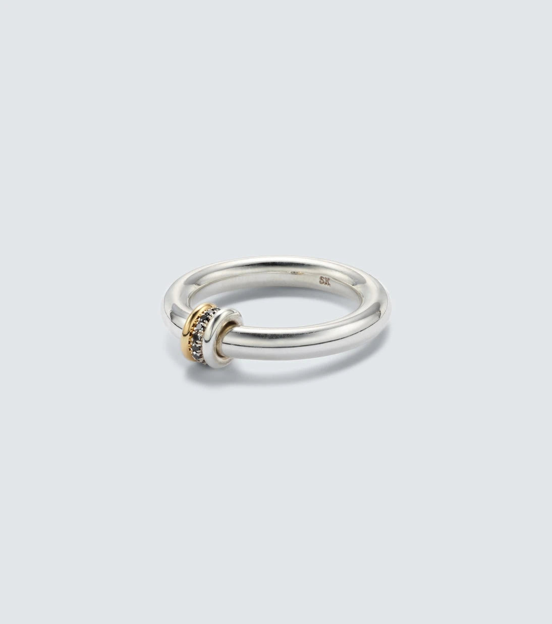 Spinelli Kilcollin - Sirius Max sterling silver and 18tk gold ring with black diamonds