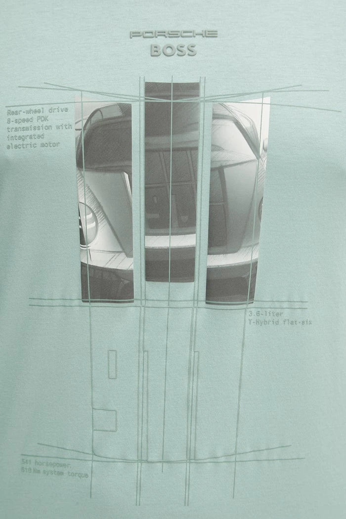 BOSS Green erkek pamuklu tişört BOSS X PORSCHE