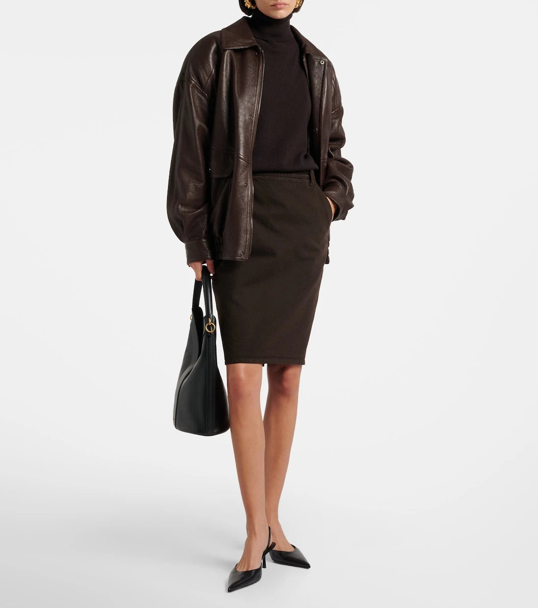Saint Laurent - Misty 55 leather slingback pumps