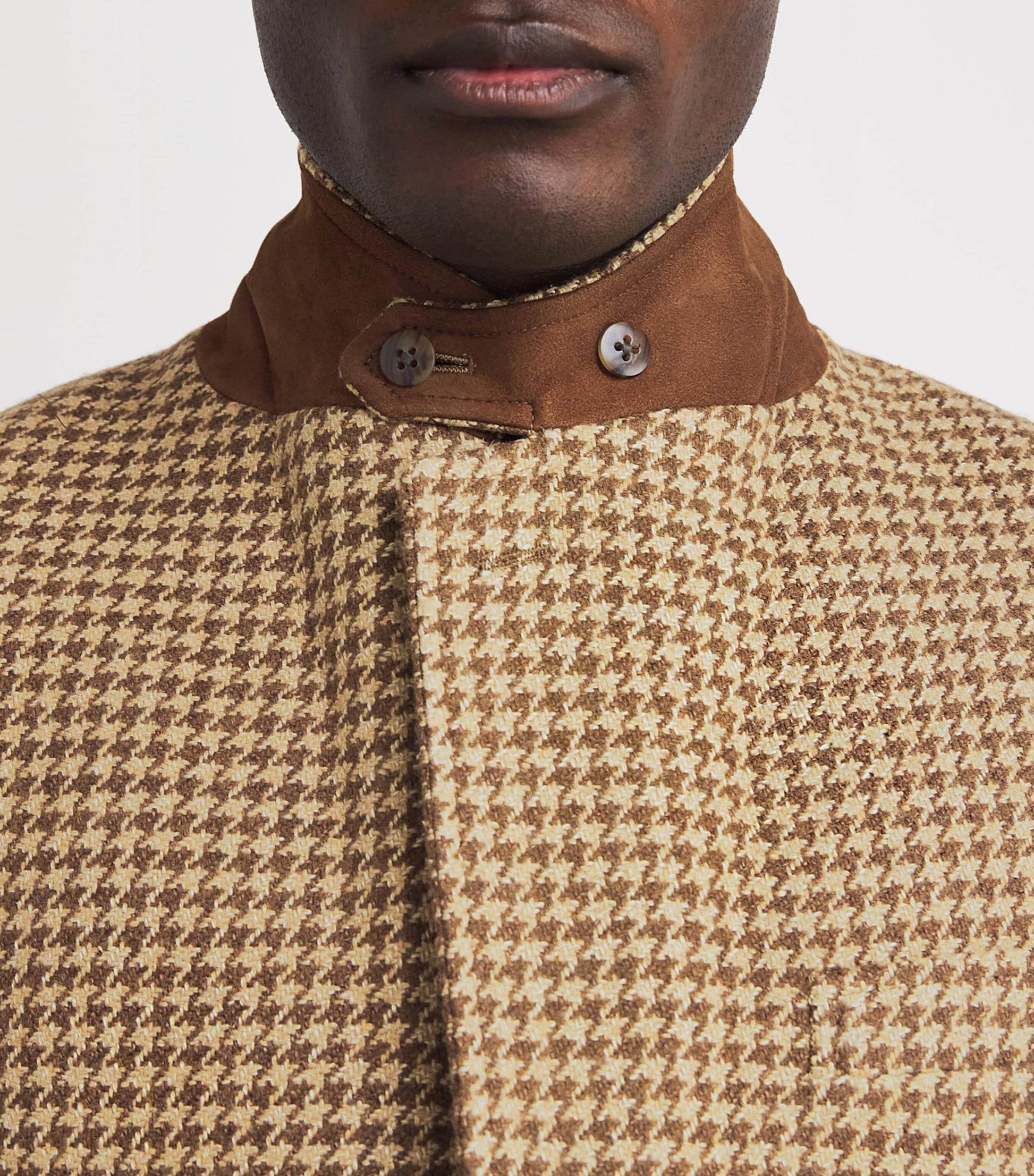 Polo Ralph Lauren Brown Linen, Wool and Silk Houndstooth Blazer