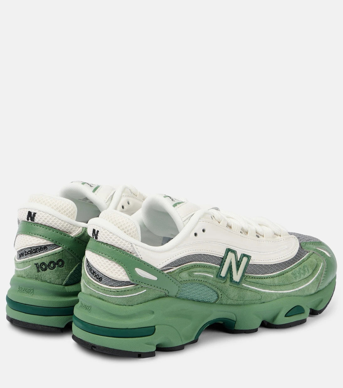 New Balance - حذاء سنيكرز 1000 من الجلد بنمط كتل الألوان