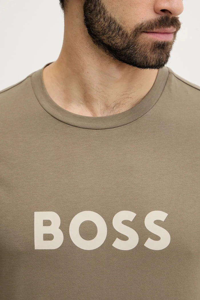 BOSS erkek pamuklu T-Shirt RN