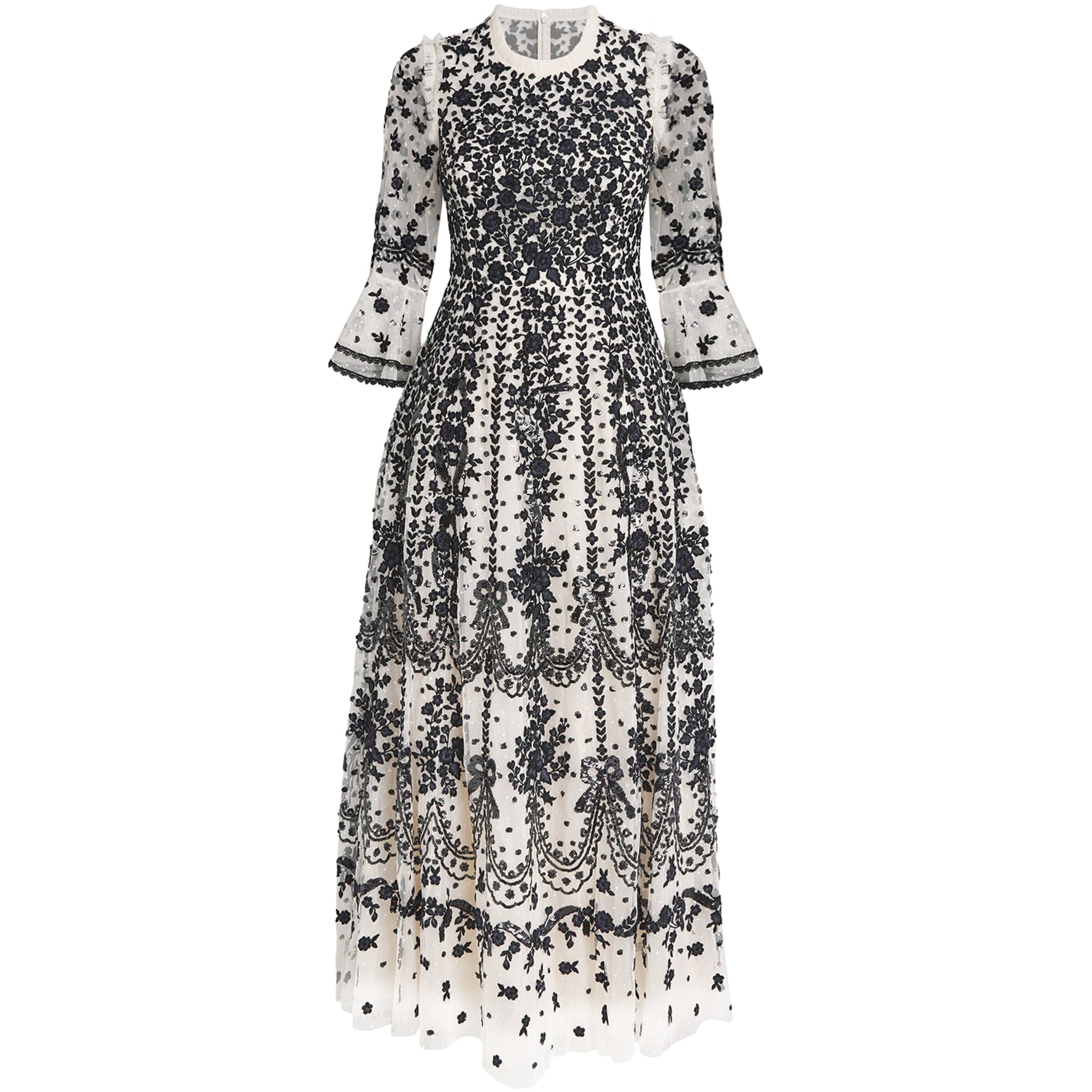 Needle & Thread Multi Round-Neck Adeline Maxi Dress