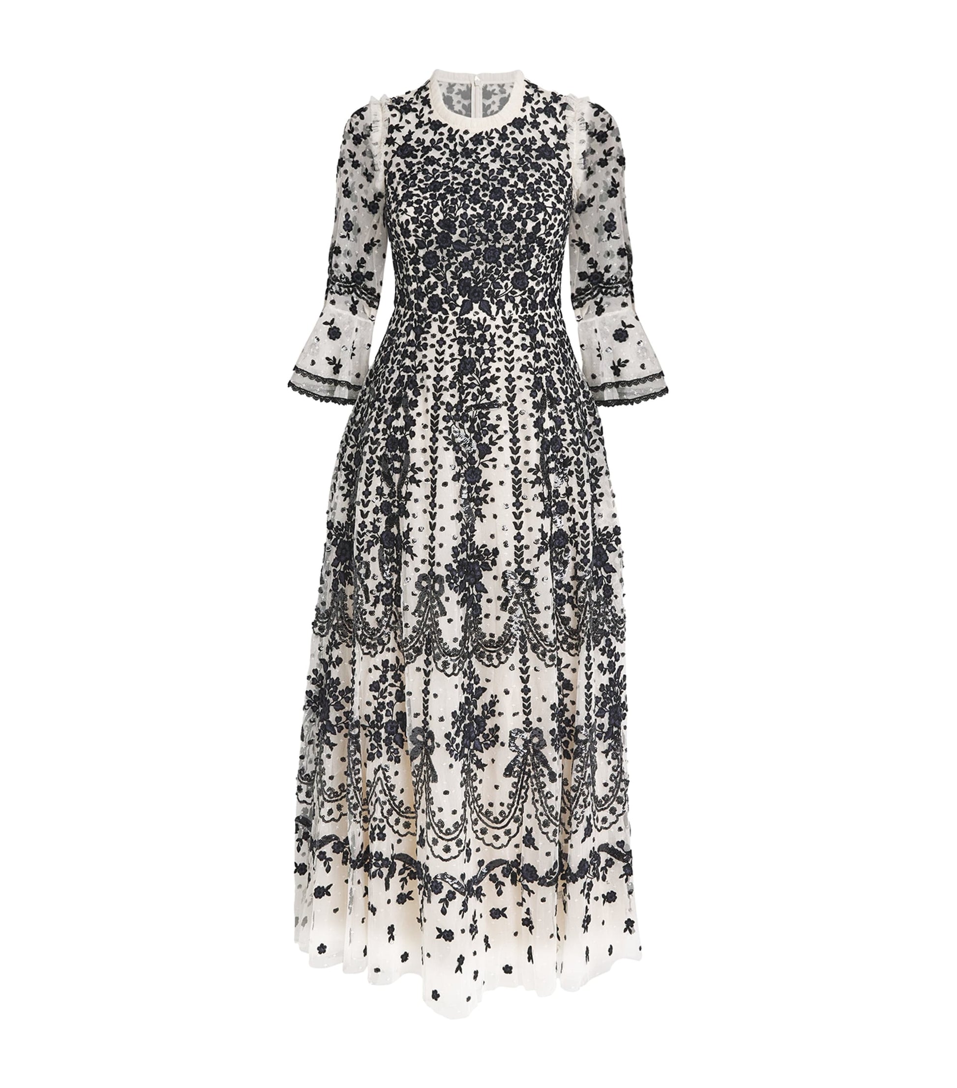 Needle & Thread Multi Round-Neck Adeline Maxi Dress