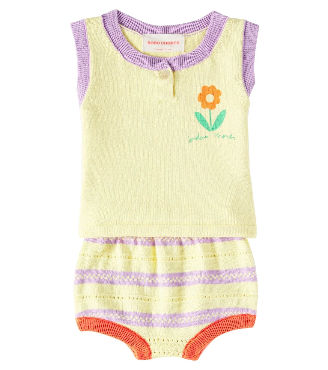 Bobo Choses - Baby Flower cotton top and bloomers set