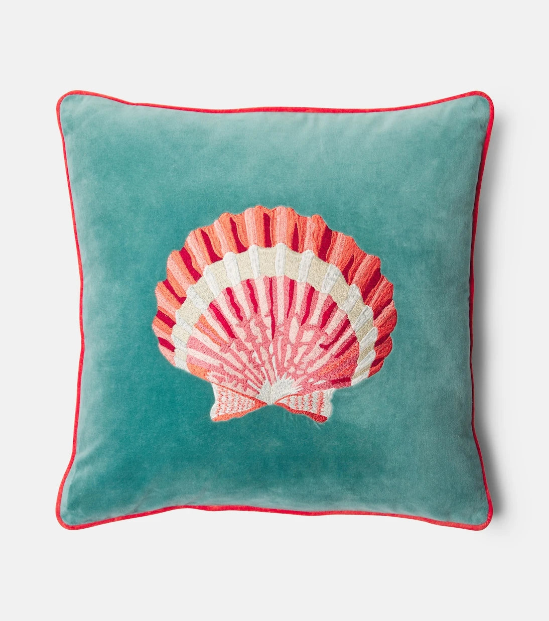 Les-Ottomans - Embroidered cotton velvet cushion