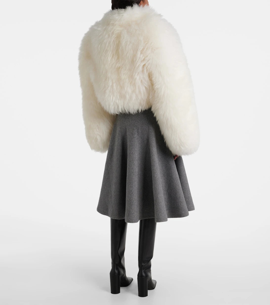Alaïa - Cropped shearling jacket