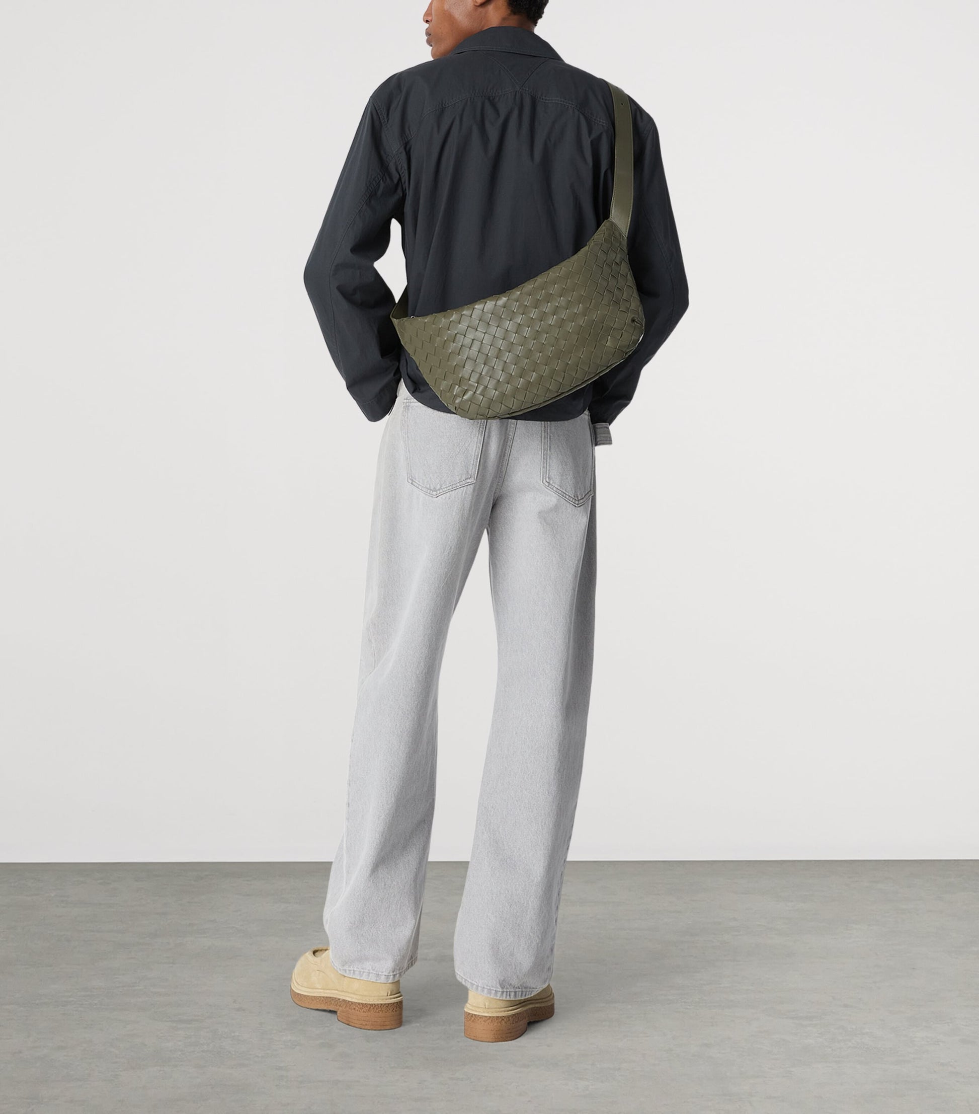 Leather Intrecciato Cross-Body Bag