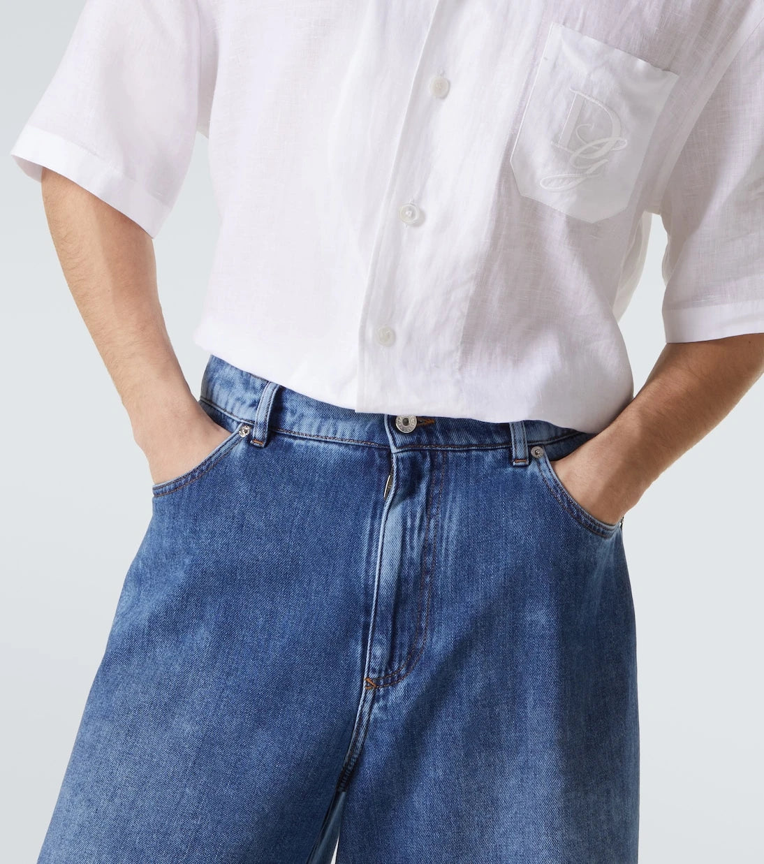 Dolce&Gabbana - Logo denim Bermuda shorts
