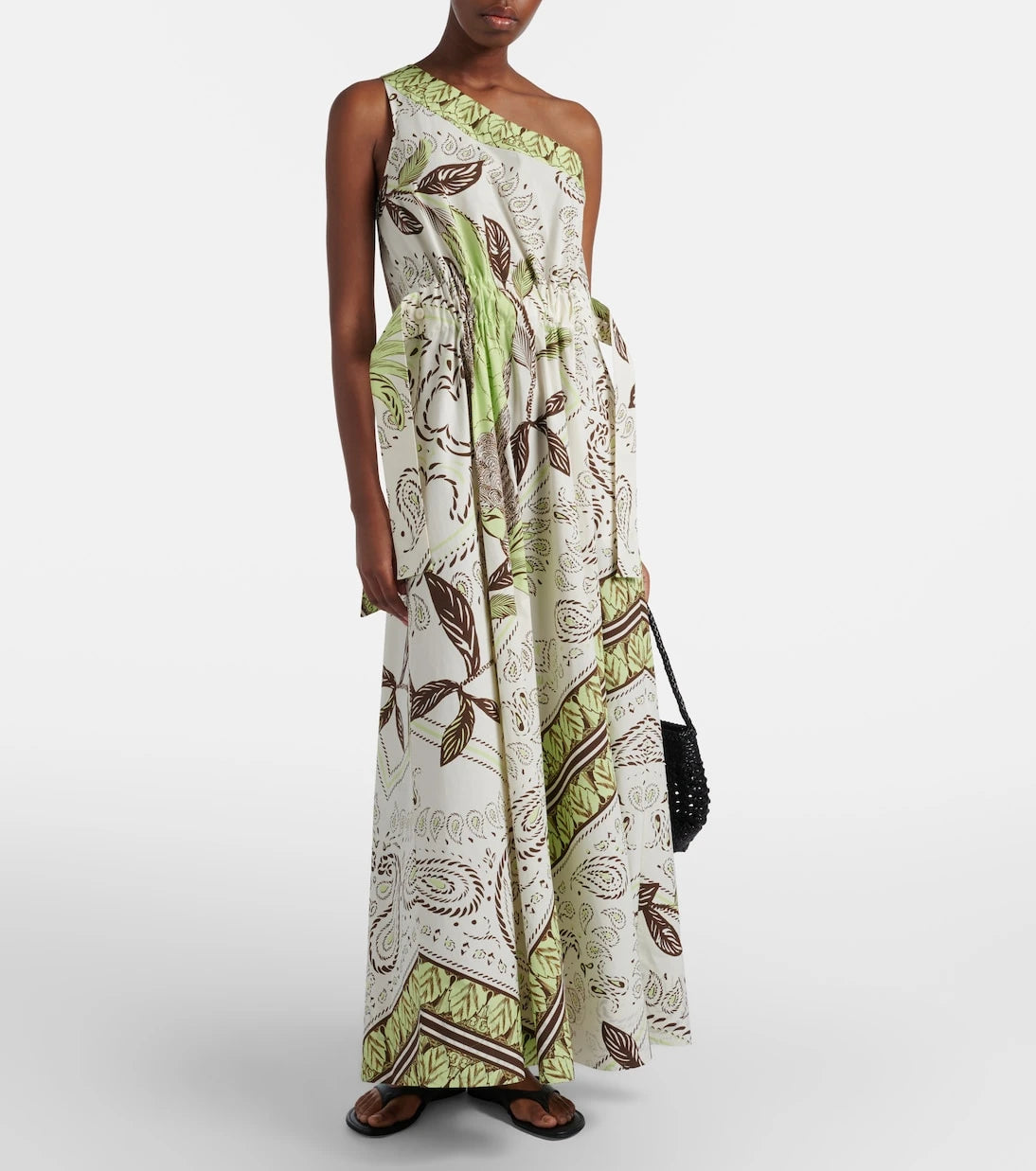 Tory Burch - Printed belted cotton-blend maxi dress