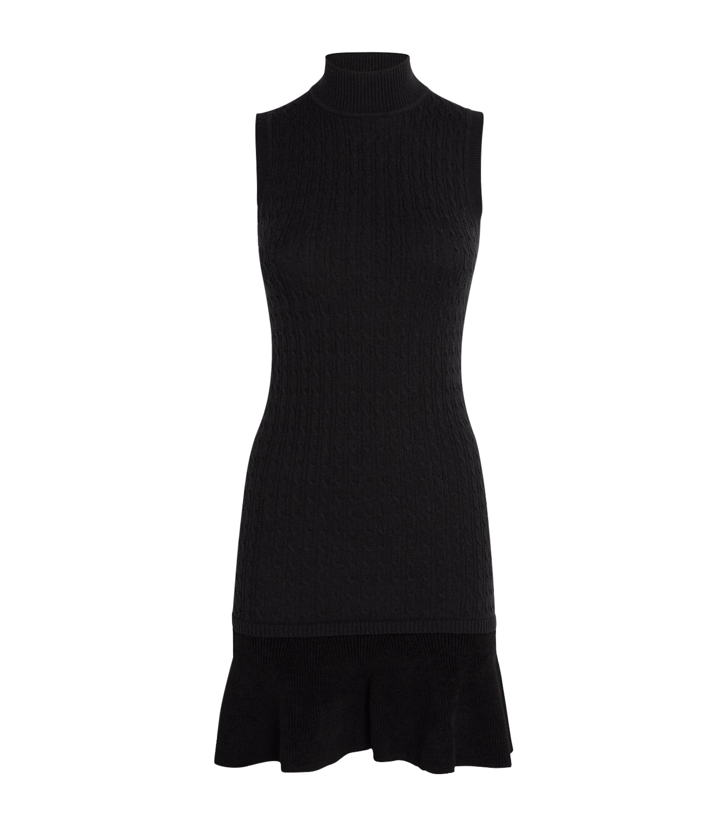 Claudie Pierlot Black Wool-Blend Rollneck Mini Dress