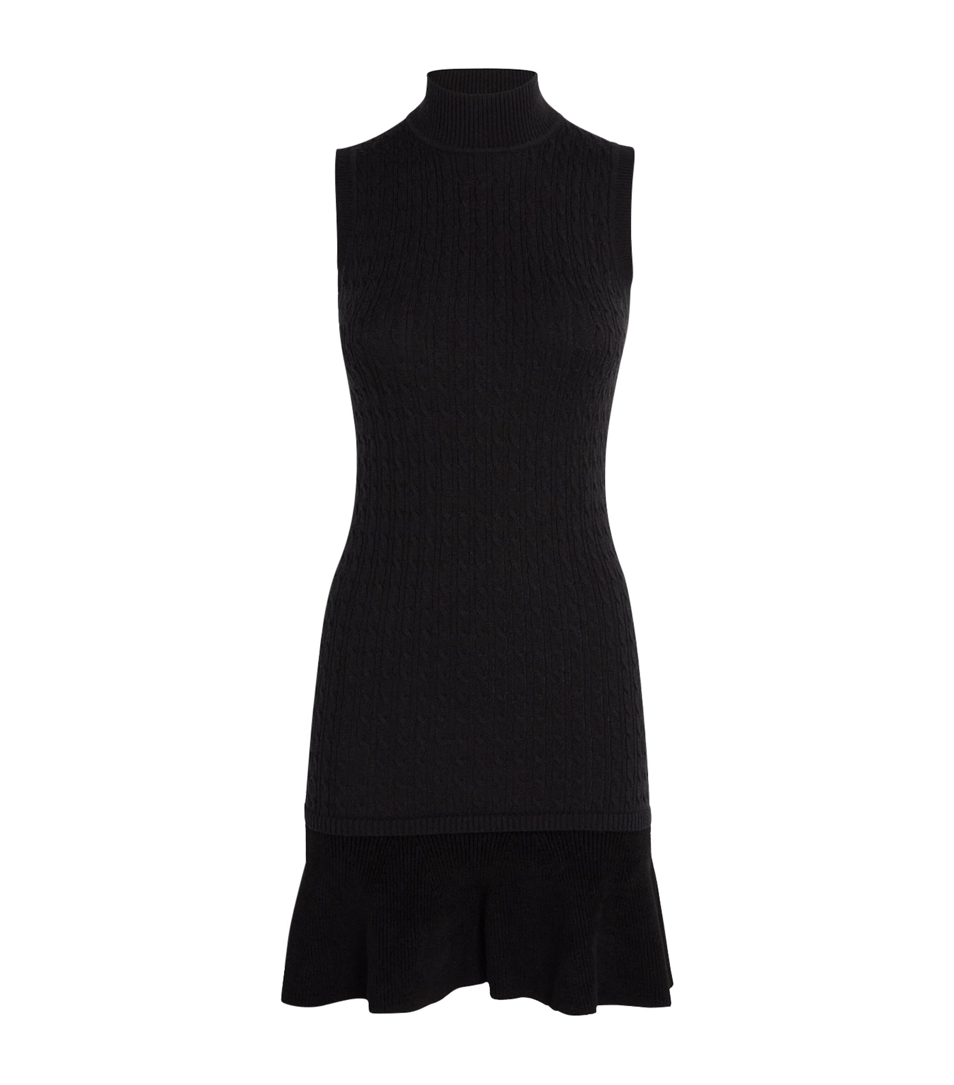 Claudie Pierlot Black Wool-Blend Rollneck Mini Dress