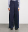 Weekend Max Mara Blue Cotton Wide-Leg Trousers