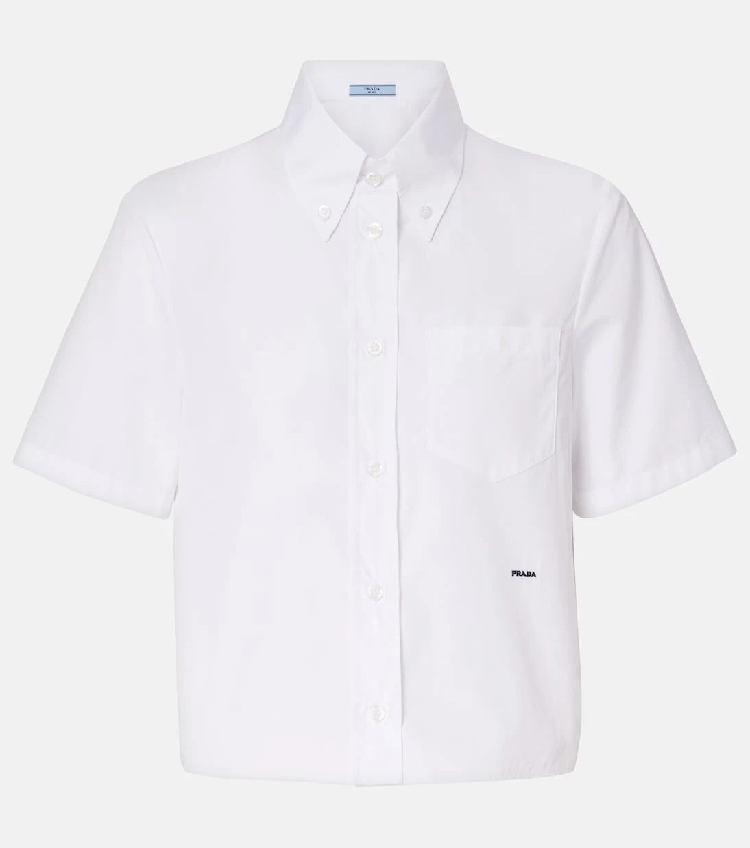 Prada - Logolu pamuklu poplin gömlek