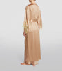 Silk Gina Long Robe ALMOND/GOLD