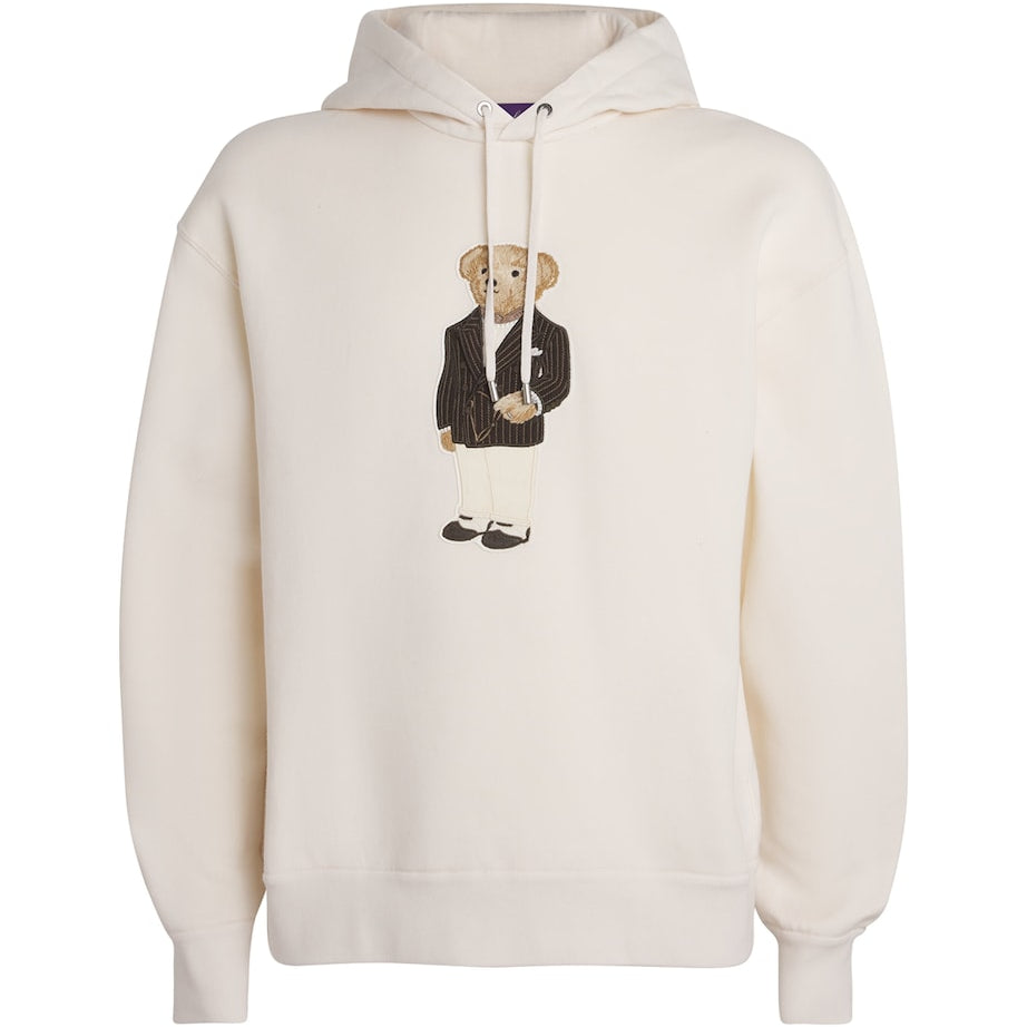 Ralph Lauren Purple Label Ivory Cotton-Cashmere Polo Bear Hoodie