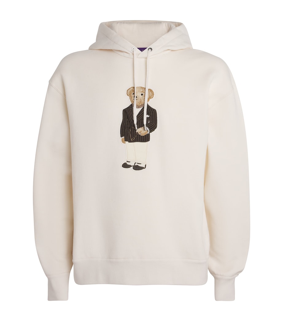 Ralph Lauren Purple Label Ivory Cotton-Cashmere Polo Bear Hoodie