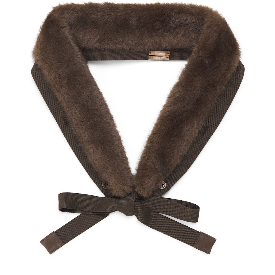 Max Mara Brown Faux Fur Hood Trim