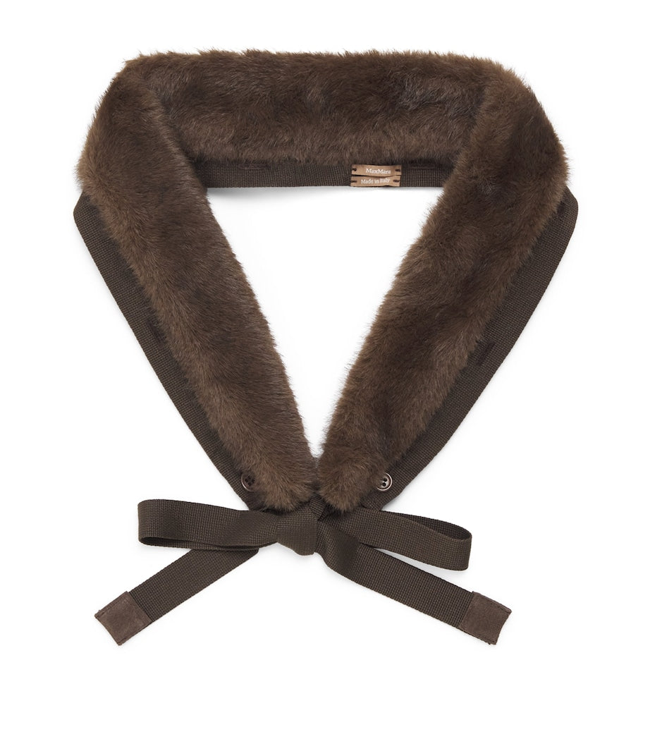 Max Mara Brown Faux Fur Hood Trim
