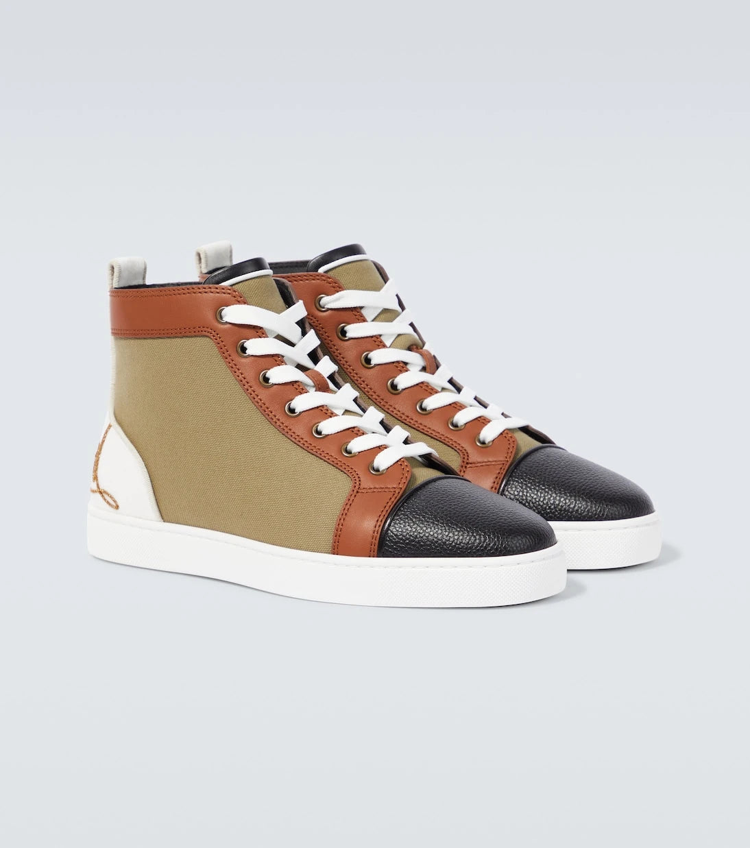 Christian Louboutin - Fun Louis leather-trimmed sneakers