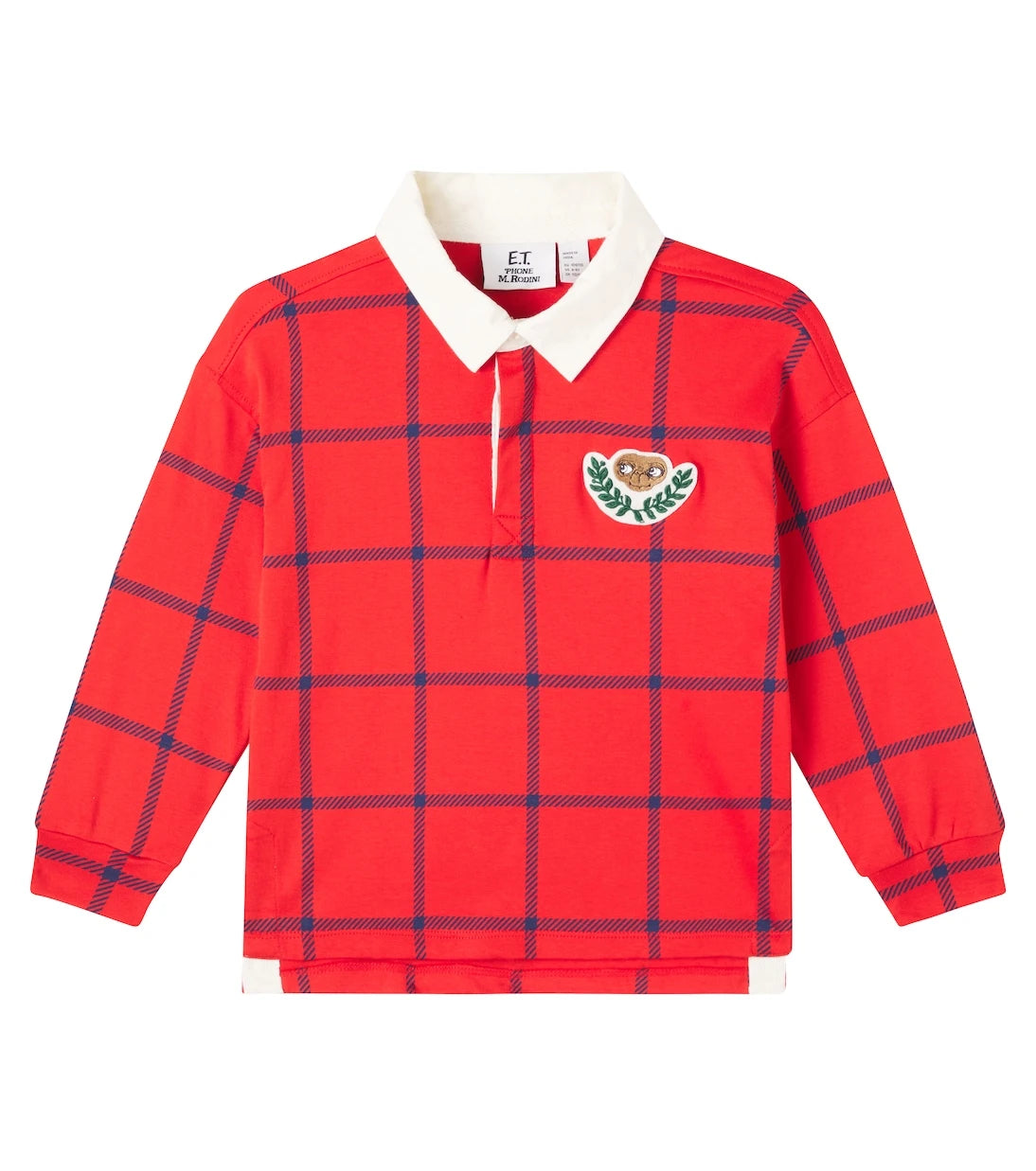 Mini Rodini - x E.T. checked cotton polo sweater
