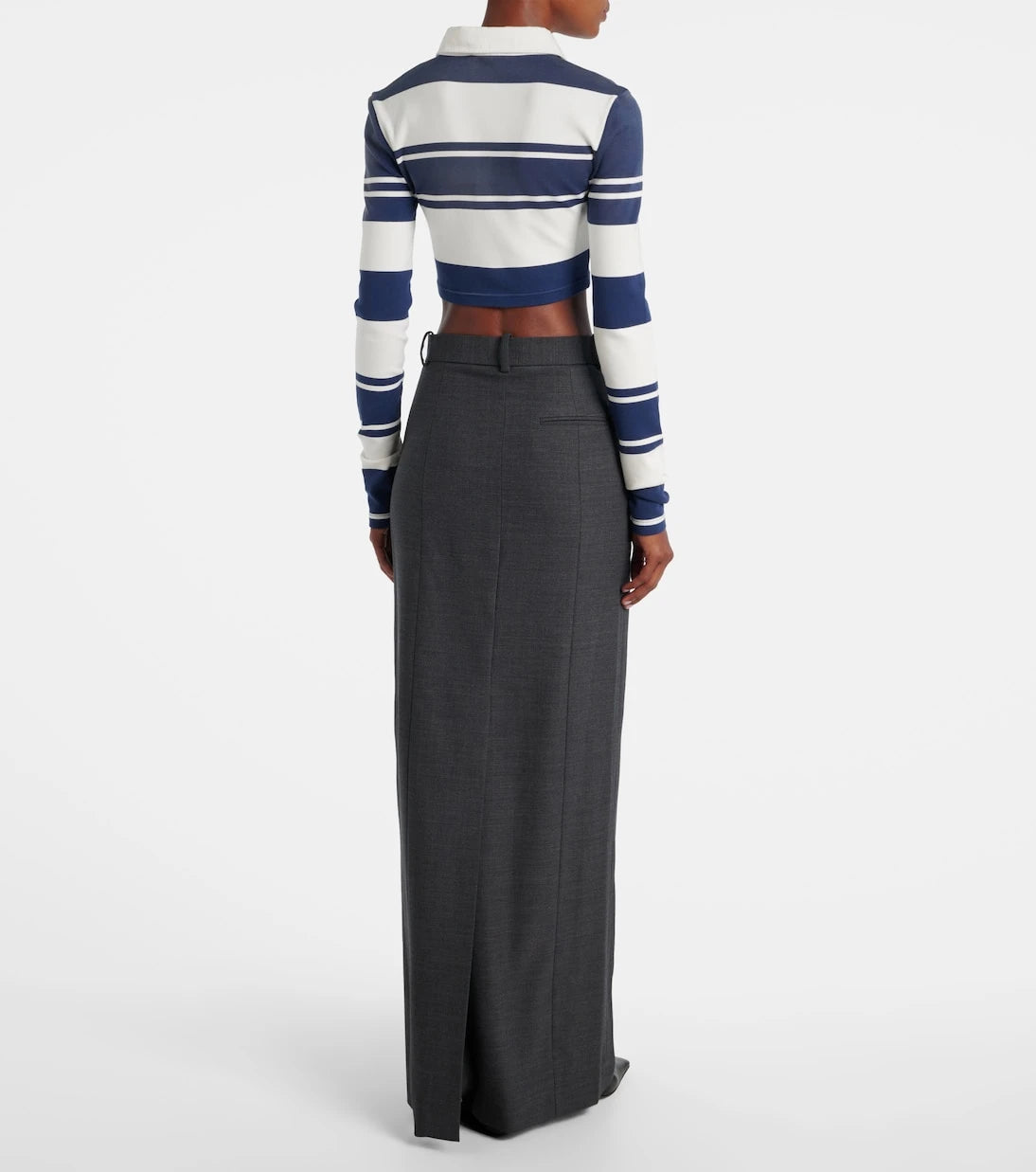 Acne Studios - تنورة ماكسي عالية الخصر من مزيج الصوف