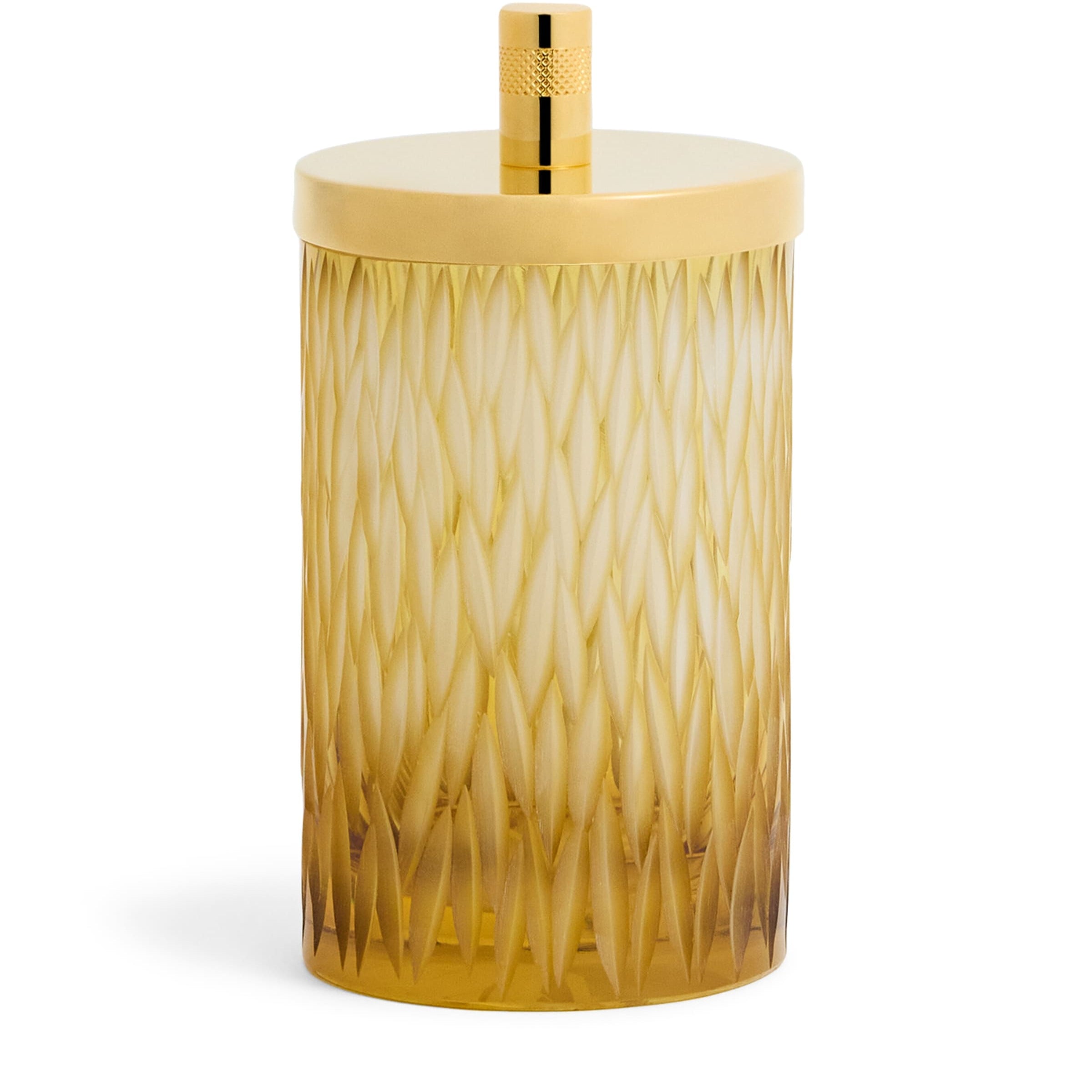 Crystal Amber Cotton Wool Jar