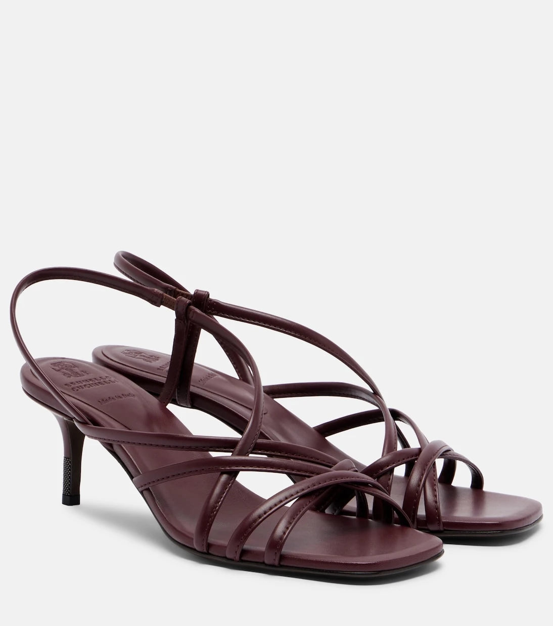 Brunello Cucinelli - Monili leather slingback sandals