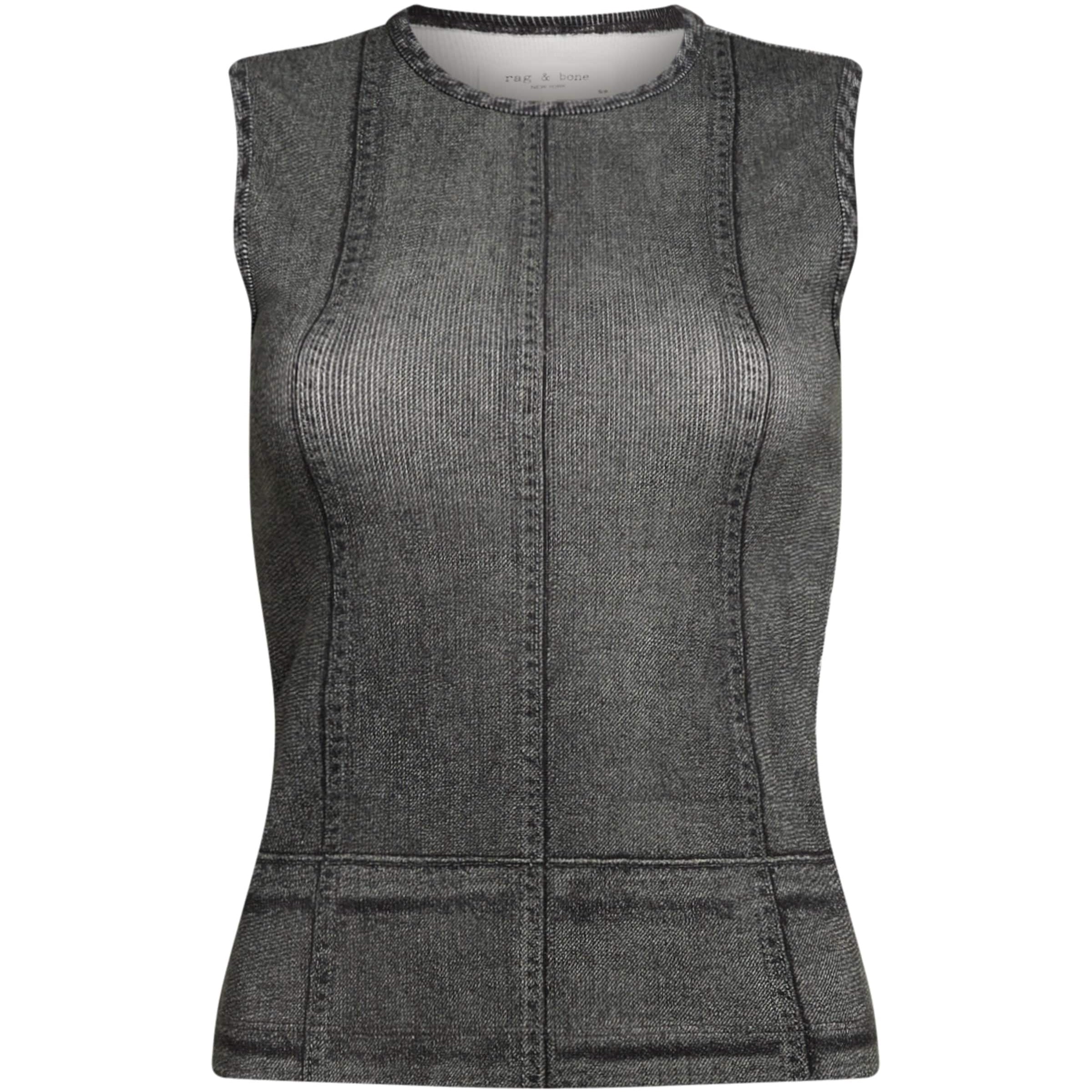 Rag & Bone Black Miramar Rib Muscle Tank Top
