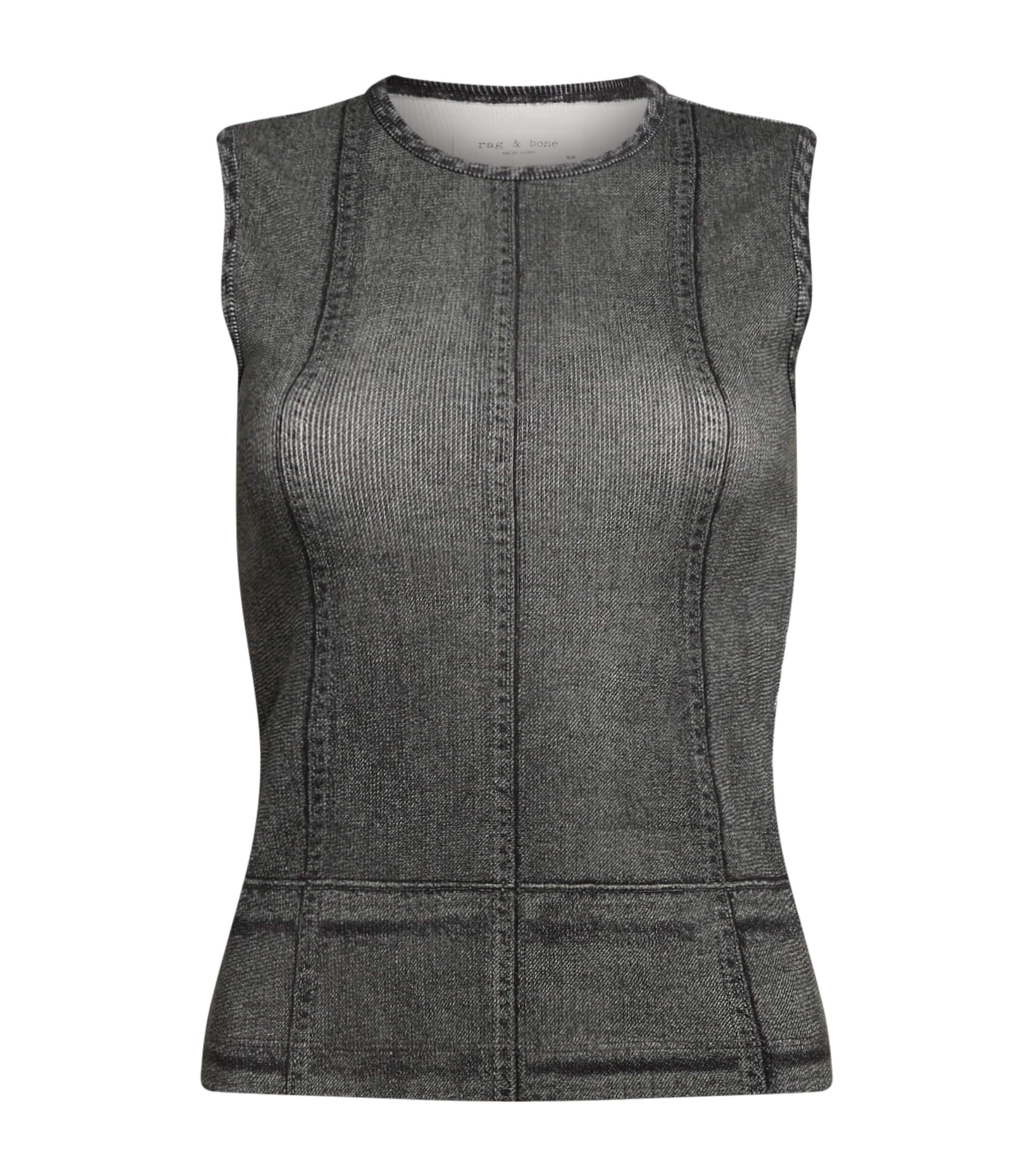 Rag & Bone Black Miramar Rib Muscle Tank Top