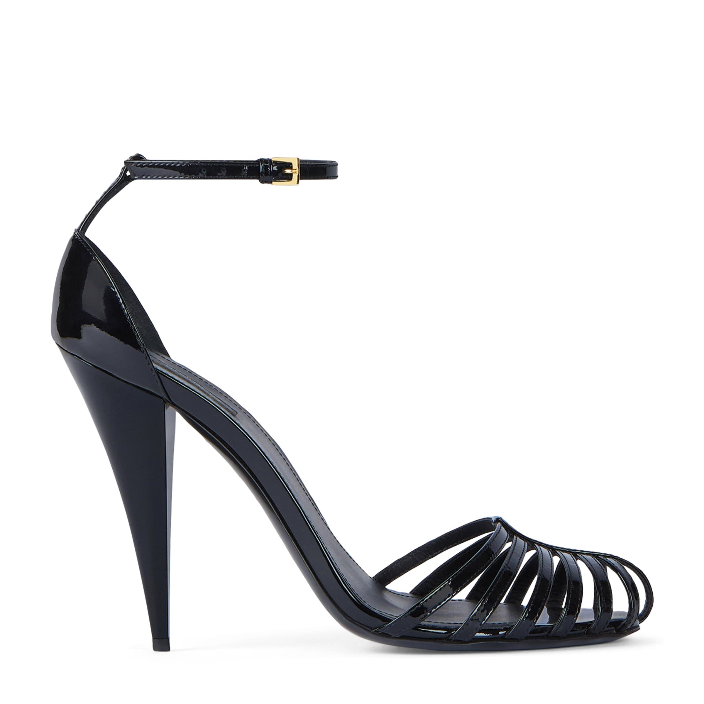 Givenchy Patent Leather Caged Heeled Sandals 95