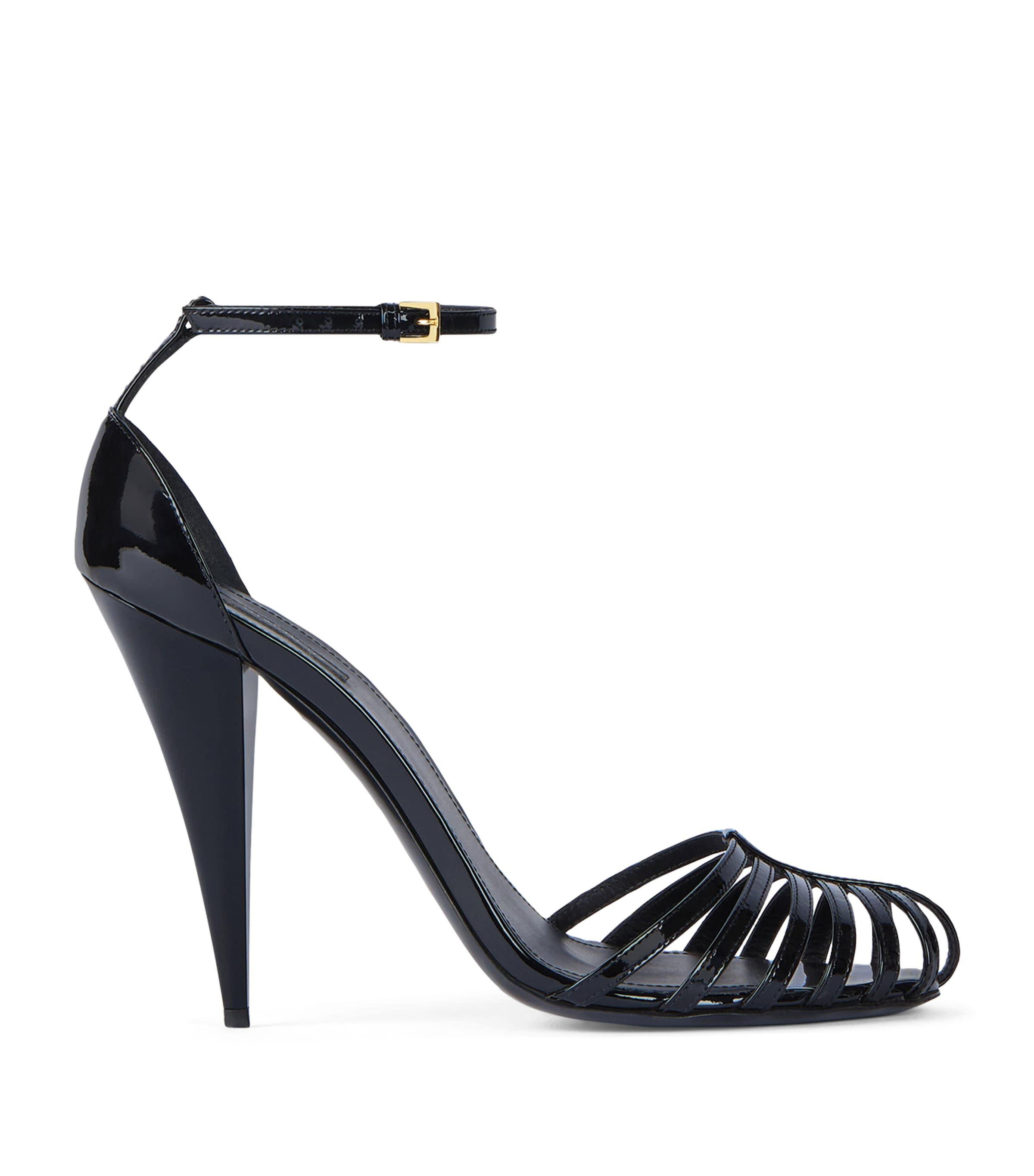 Givenchy Patent Leather Caged Heeled Sandals 95