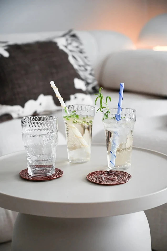 Byon üflemeli camdan yapılmış bardak seti 430 ml