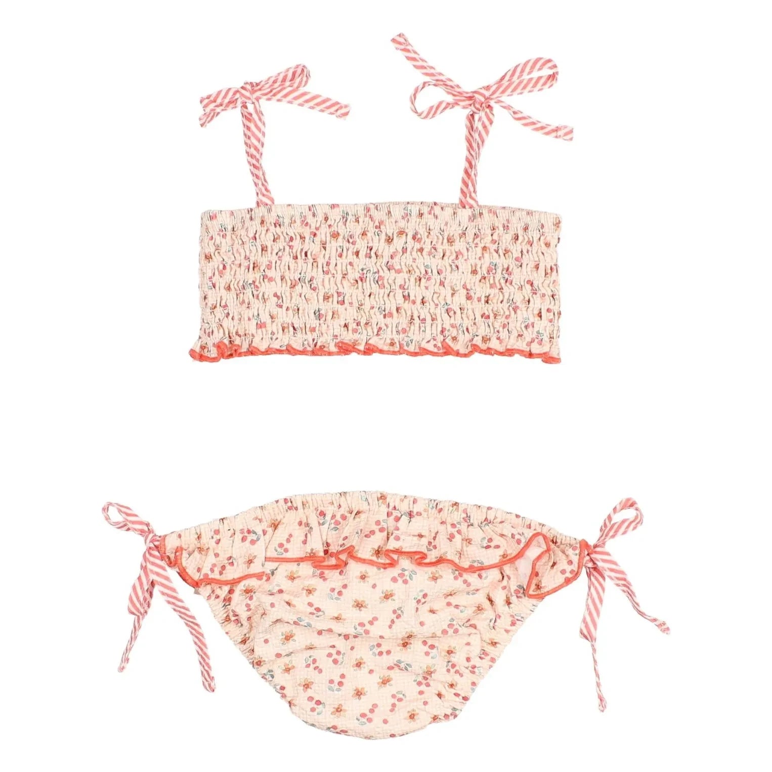 Búho - Seersucker Floral Swimsuit | Peach