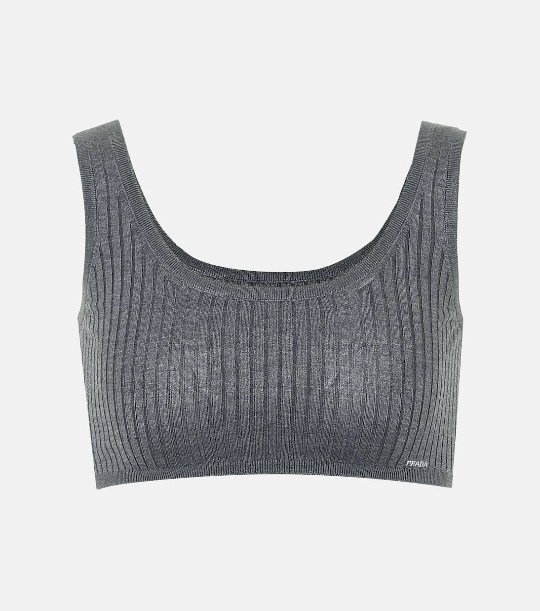 Prada - Ribbed-knit stretch silk-blend bra