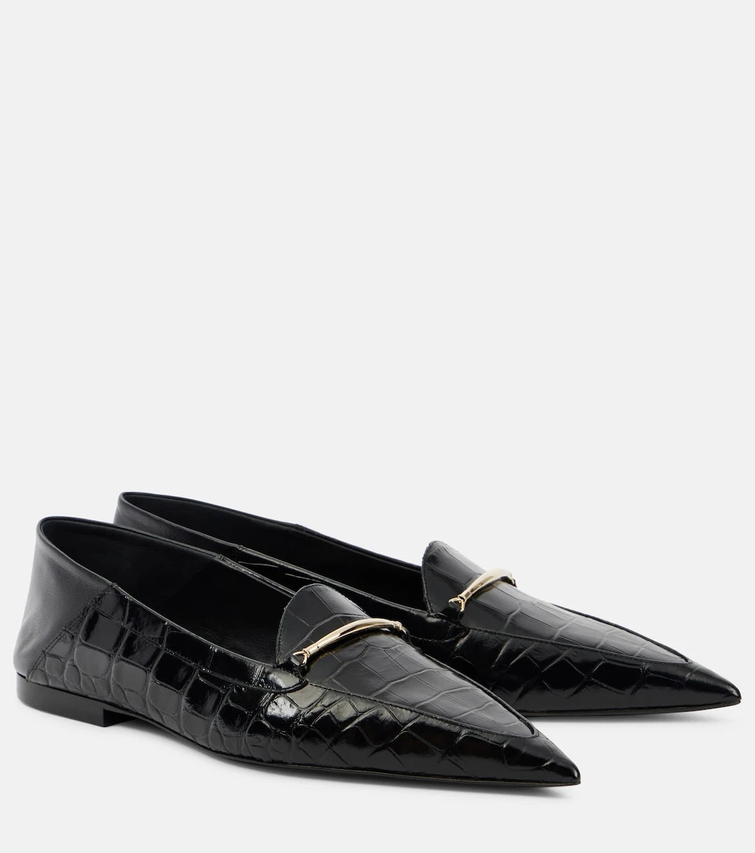 Victoria Beckham - Morsetto croc-effect leather loafers